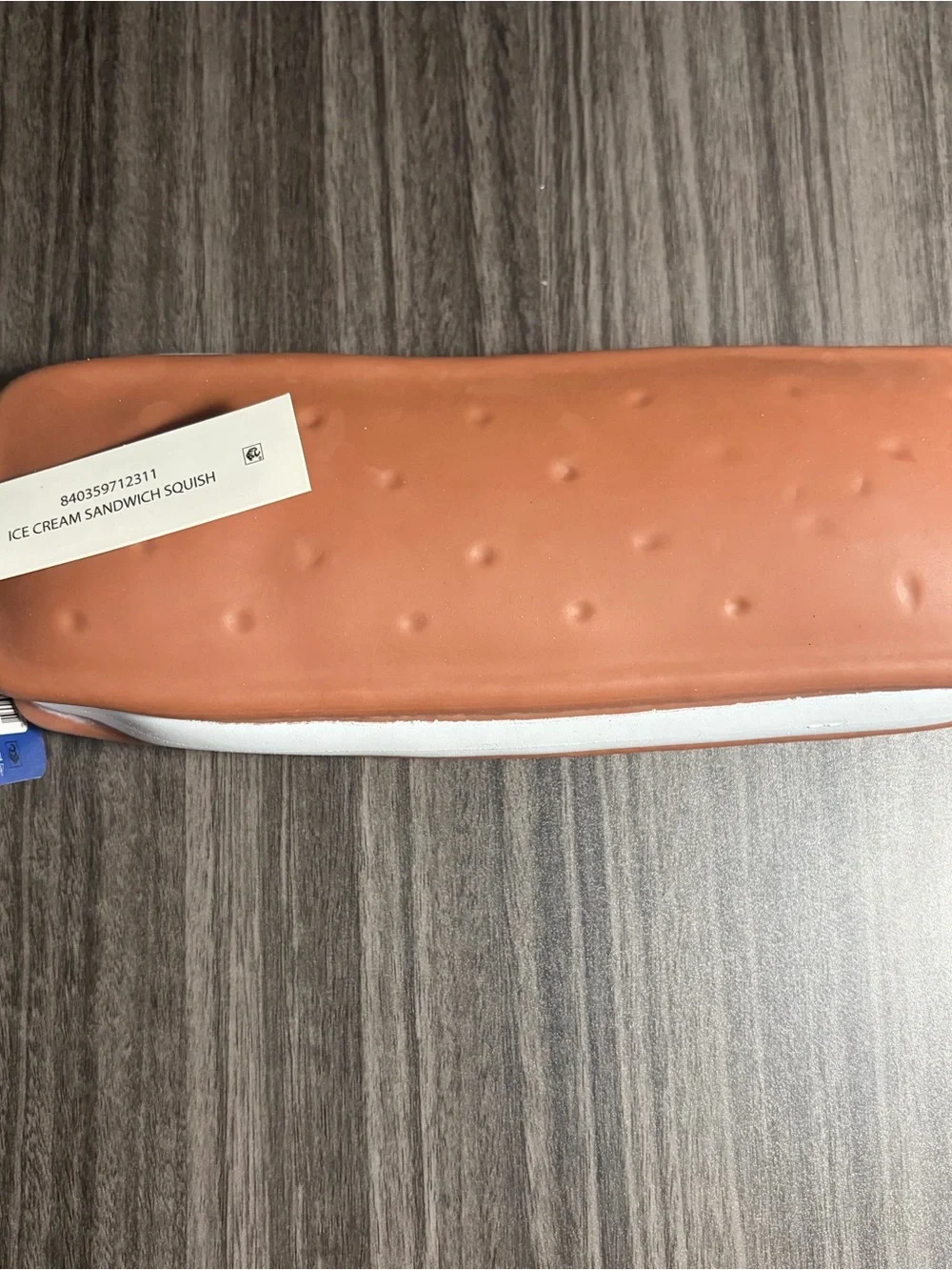 Ice Cream Sandwich Squish Toy - Brown & White